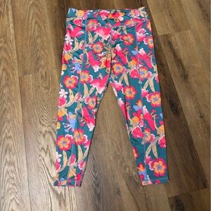 Pro Player Women's Floral Leggings - Pink, Orange, Green